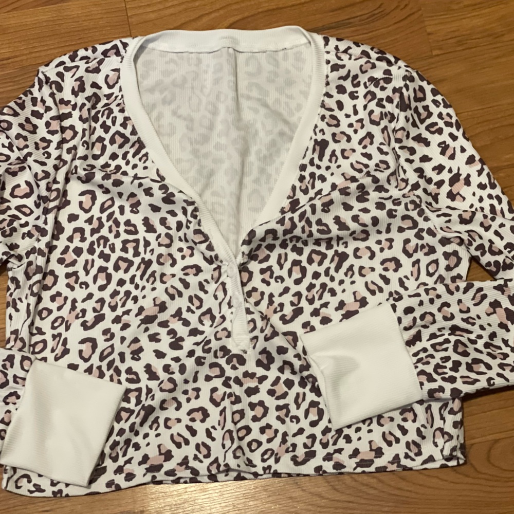 Leopard Print shirt with White Accents